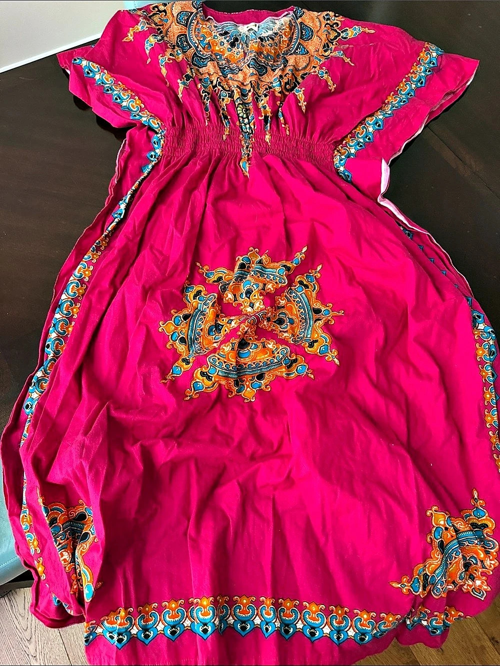 Pink African patterned Maxi Dress